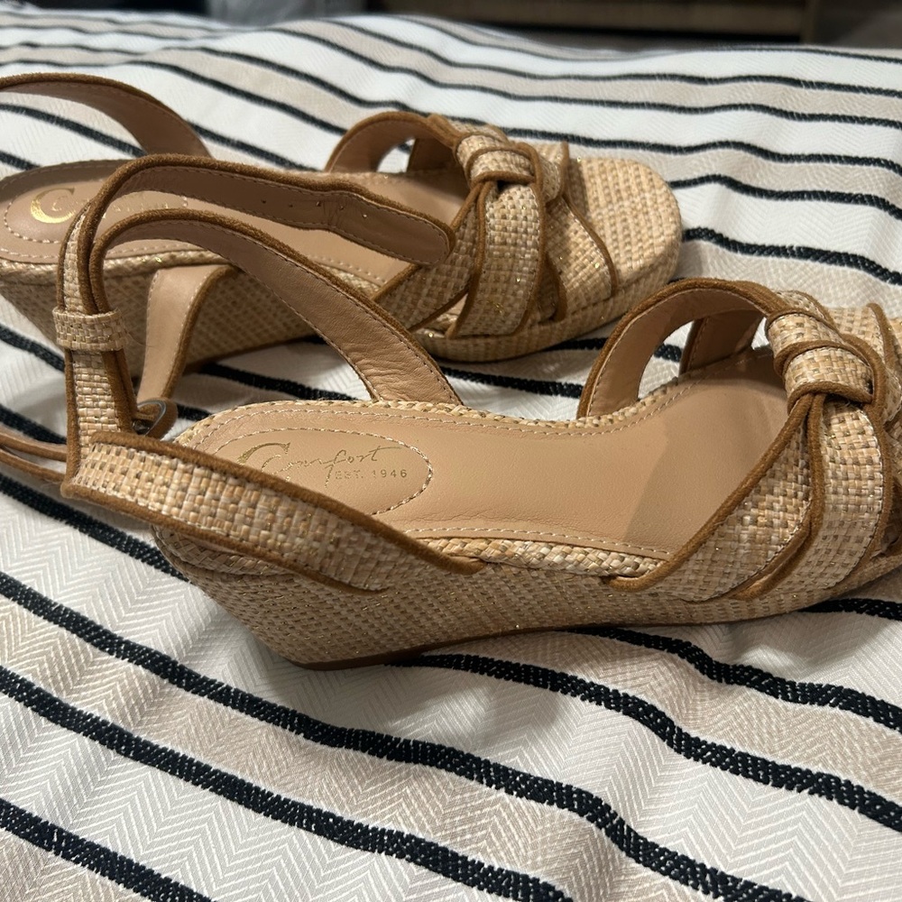 Beige Wedge Sandals